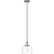 Franklin Restoration Bell 1 Light 8 inch Brushed Satin Nickel Mini Pendant Ceiling Light in Incandescent, Clear, Franklin Restoration