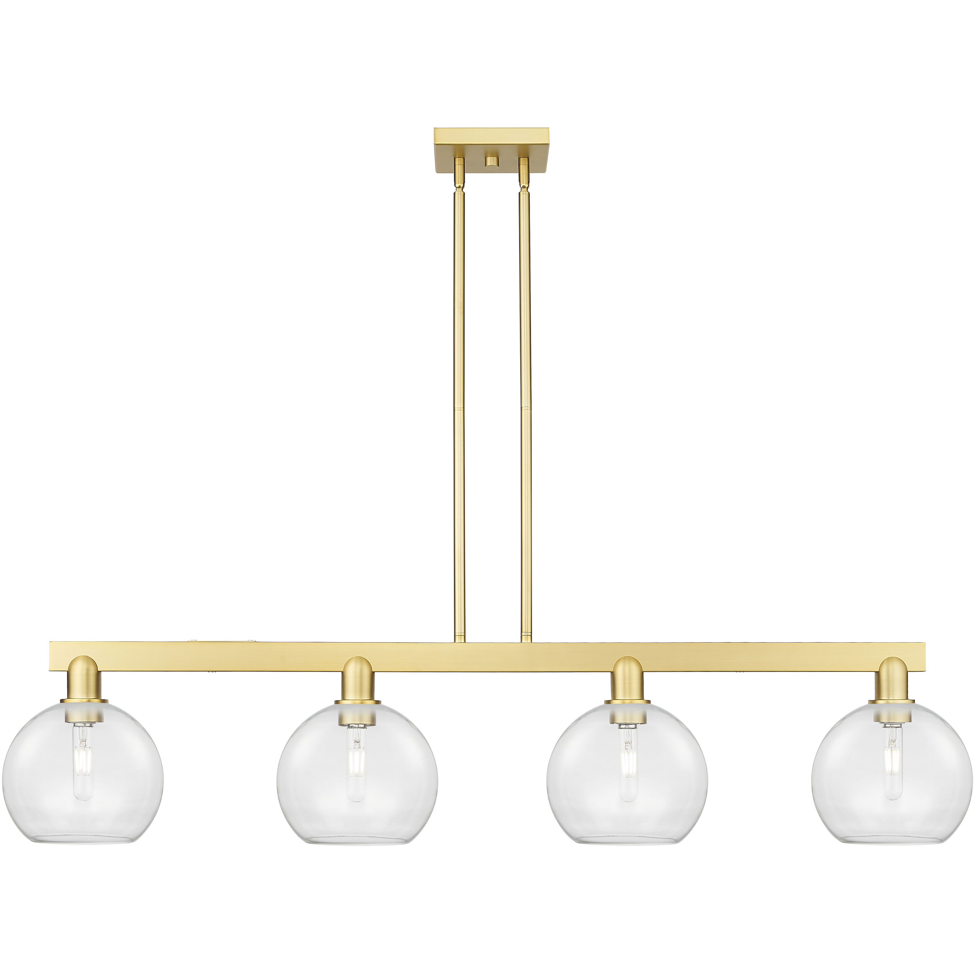 Arcadia Athens Island Light Ceiling Light in Satin Gold, Clear