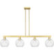 Arcadia Athens Island Light Ceiling Light in Satin Gold, Clear