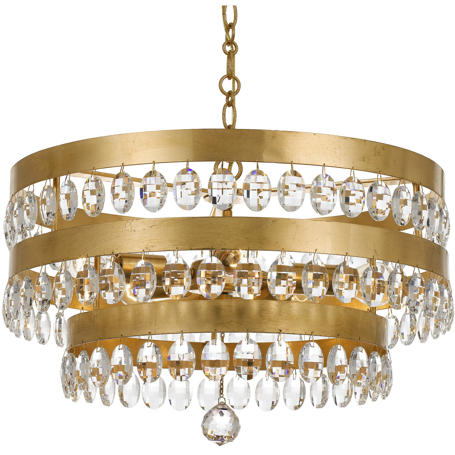 Perla 5 Light 22 inch Antique Gold Chandelier Ceiling Light