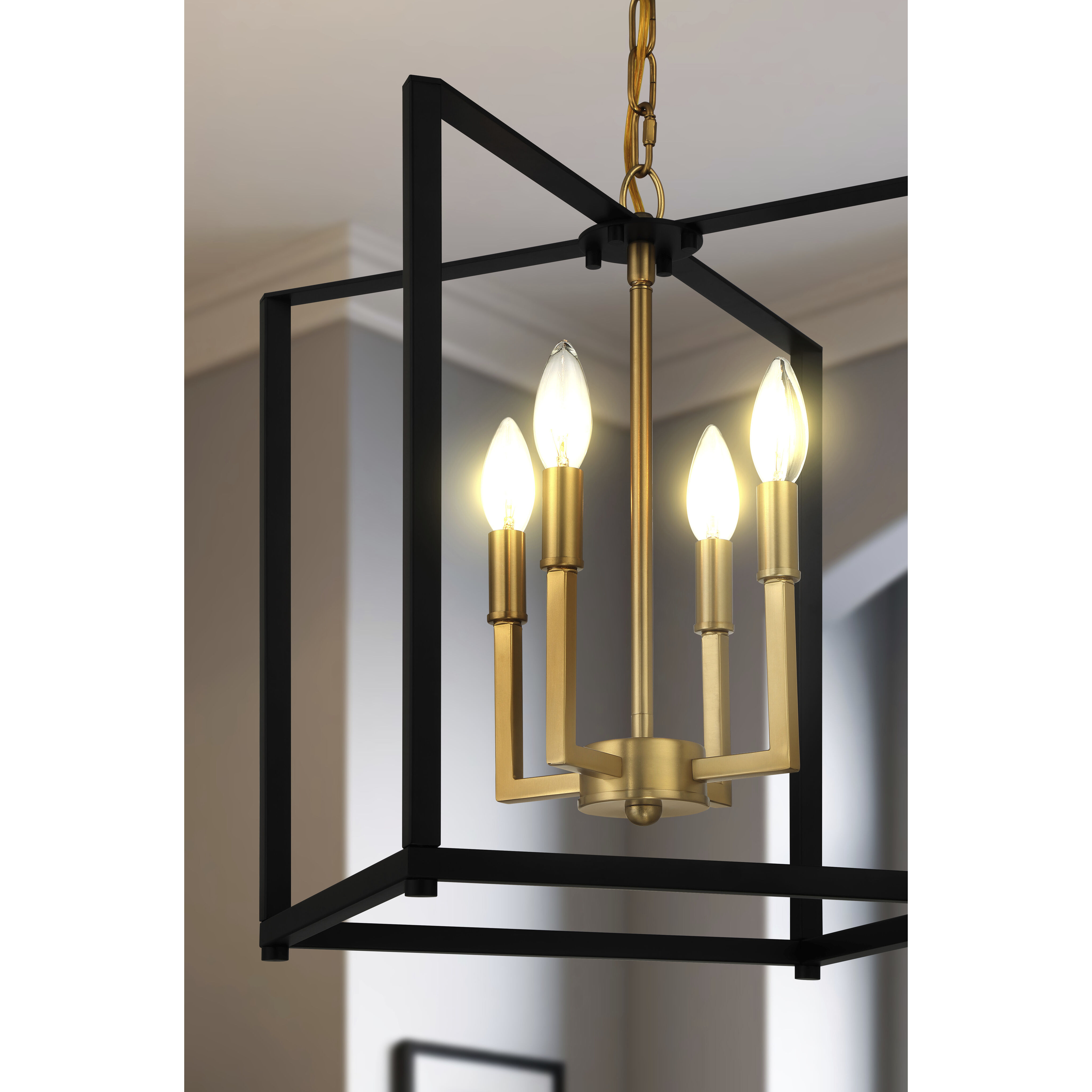 Colwick 4 Light 13.75 inch Matte Black and Signature Gold Pendant Ceiling Light
