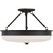 Halora 3 Light 15.25 inch Dark Matte Black Semi-Flush Mount Ceiling Light