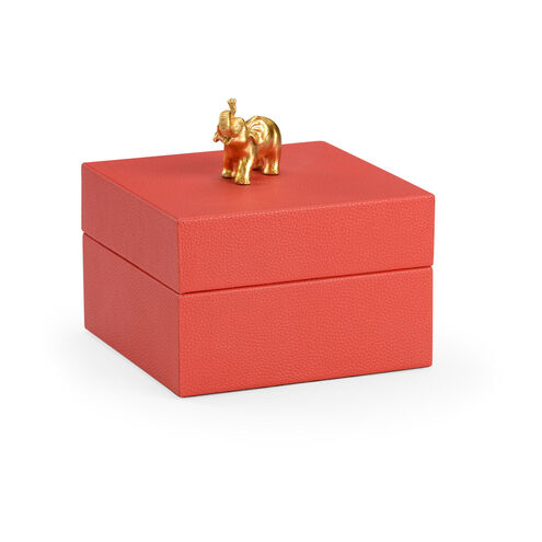 Pam Cain 8 inch Red/Metallic Gold Decorative Box
