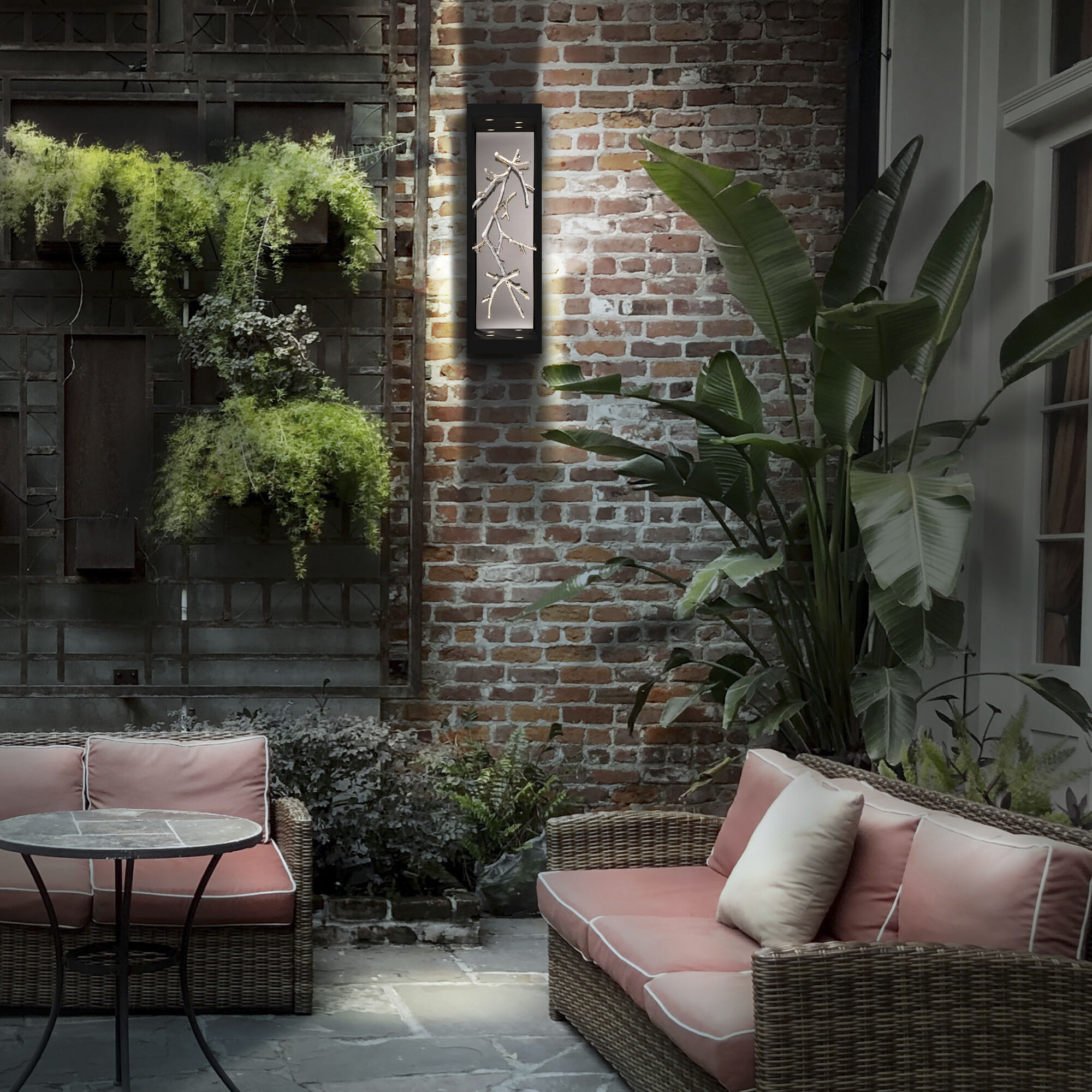 Aerie LED 20 inch Silver and Black Outdoor Wall Sconce, Both Indoor/Outdoor