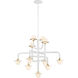 Tubular LED 29.38 inch Matte White W/Honey Gold Chandelier Ceiling Light