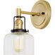 Nob Hill 1 Light 5 inch Satin Brass and Black Wall Sconce Wall Light