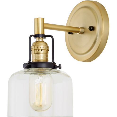 Nob Hill 1 Light 5 inch Satin Brass and Black Wall Sconce Wall Light