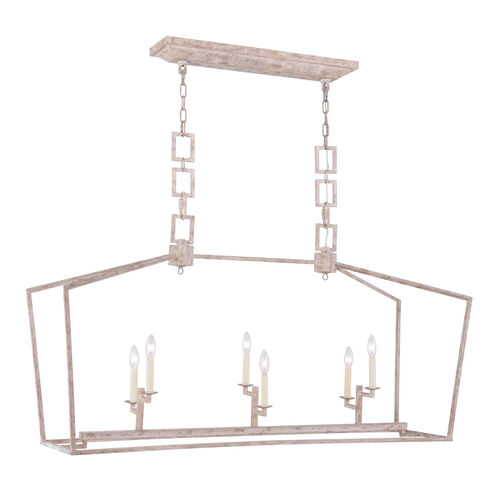 Denmark 6 Light 17 inch Ivory Wash Chandelier Ceiling Light, Urban Classic
