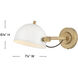 Spence 1 Light 7.25 inch Chalk White with Heritage Brass Interior Wall Mount Wall Light