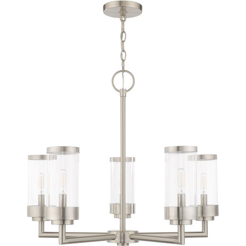 Hillcrest 5 Light 26 inch Brushed Nickel Outdoor Chandelier