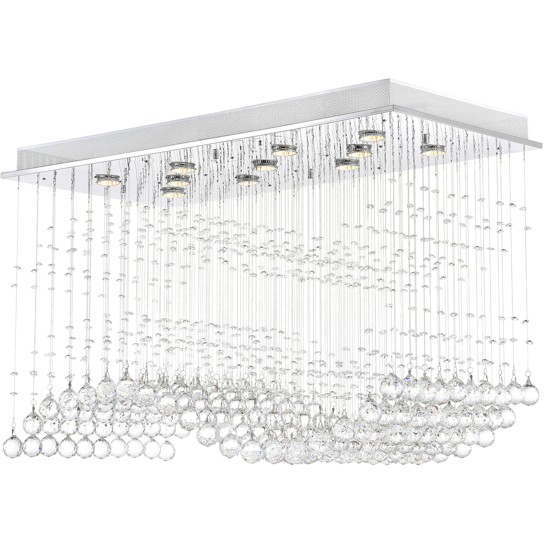 Twinkle 11 Light 20 inch Chrome Flush Mount Ceiling Light