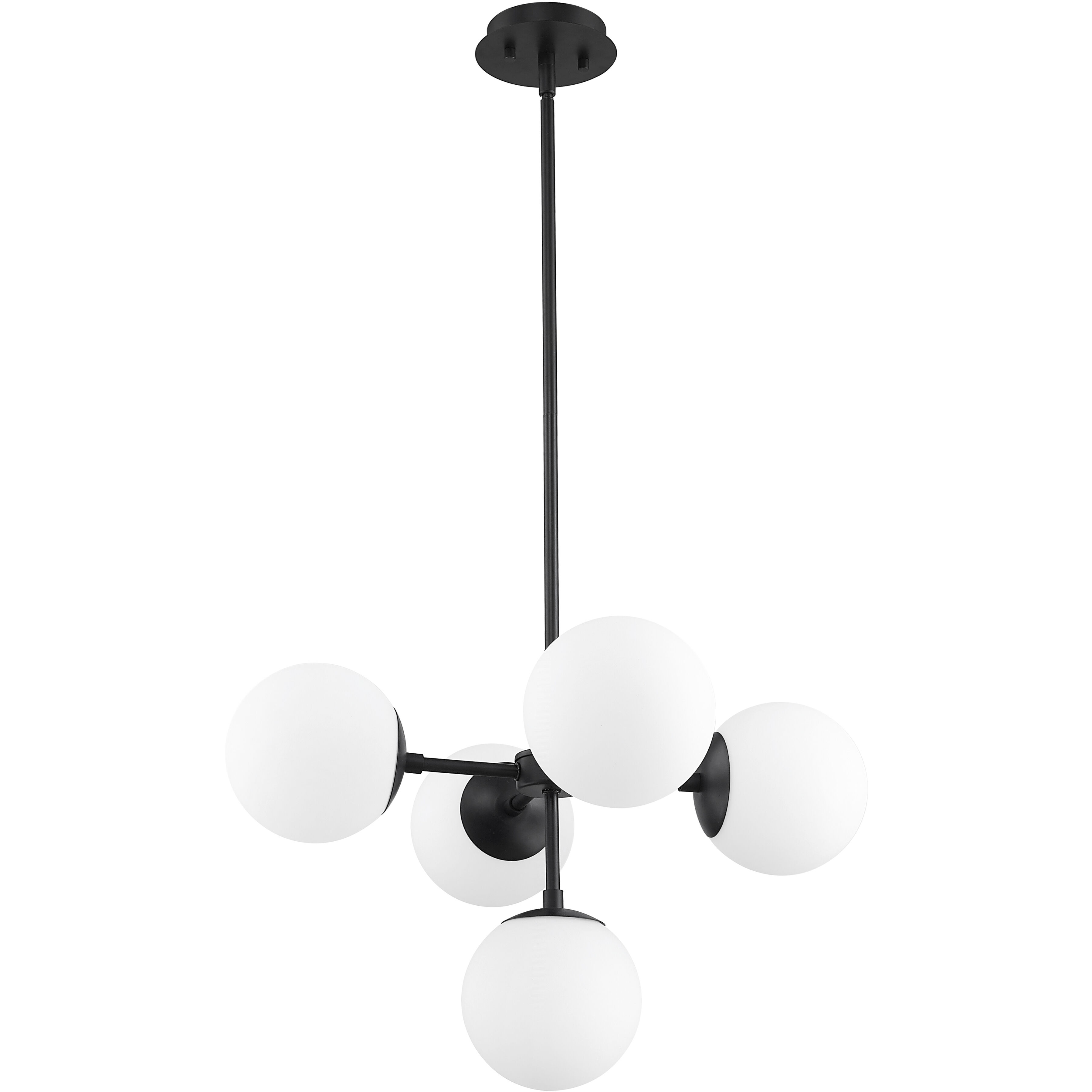 Midnetic 5 Light 22.25 inch Matte Black Pendant Ceiling Light