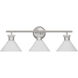 Drew & Jonathan Belcarra 3 Light 27 inch Brushed Steel Wall Bath Fixture Wall Light