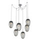 Meteo LED 17 inch Classic Silver Swag Multi-Pendant Ceiling Light in 2700K LED, Zircon Inner - Smoke Outer