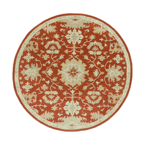 Caesar 96 inch Red and Brown Area Rug, Wool