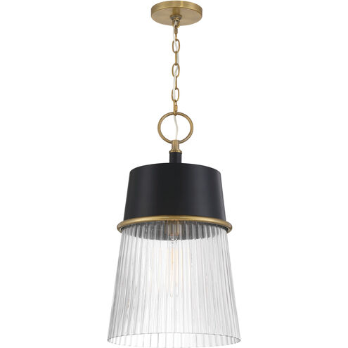 Stamford 1 Light 13 inch Legacy Brass and Dark Matte Black Pendant Ceiling Light