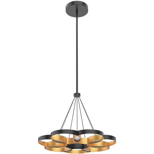 Maestro LED 25.75 inch Black and Gold Chandelier Ceiling Light