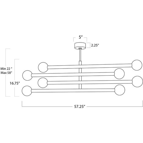 Beaubien LED 57.25 inch Polished Nickel Chandelier Ceiling Light
