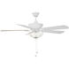 Modern 52 inch White with Walnut/Black Blades Outdoor Ceiling Fan