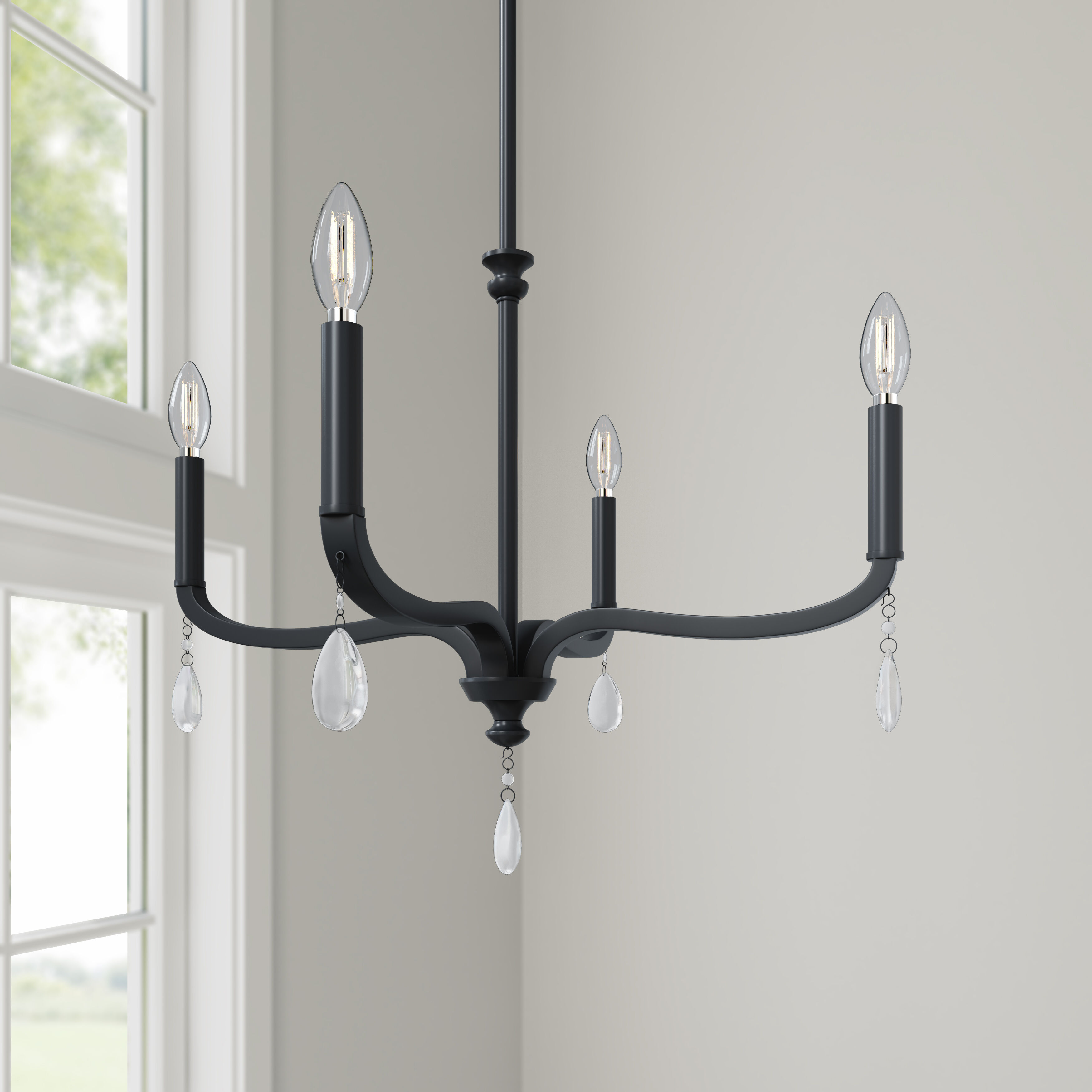Viremont 4 Light 22 inch Matte Black Chandelier Ceiling Light