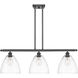 Ballston Ballston Dome 3 Light 36 inch Oil Rubbed Bronze Island Light Ceiling Light in Clear Glass