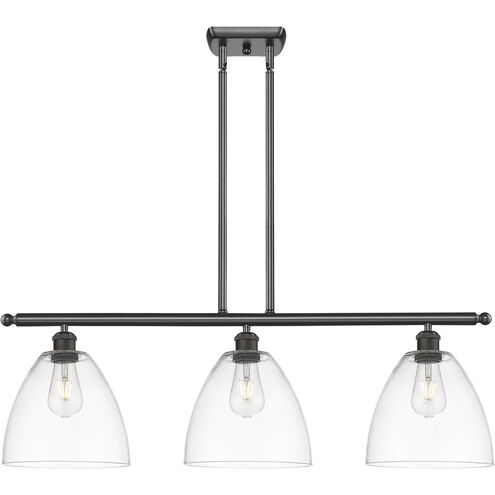 Ballston Ballston Dome 3 Light 36 inch Oil Rubbed Bronze Island Light Ceiling Light in Clear Glass