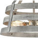 Brigantine 2 Light 15 inch Weathered Driftwood and Satin Nickel Semi Flush Mount Ceiling Light