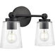 Lauryn 2 Light 13.5 inch Matte Black Bathroom Vanity Light Wall Light