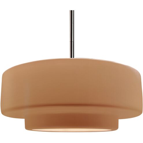 Radiance LED 16.25 inch Brushed Nickel and Adobe Pendant Ceiling Light