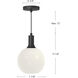 Alora Mood Castilla Pendant Ceiling Light in Matte Black, Clear Glass