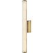 Lisa McDennon Devon LED 25.75 inch Lacquered Brass Bath Light Wall Light in Etched Opal, 40W, 2900K, Linear, Sconce