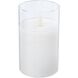 Real Flame White LED Wax Candle