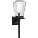 Outdoor Chilled Glass 1 Light Textured Black Outdoor Sconce in E26 Incandescent, Beacon Torch  