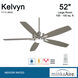 Kelvyn 52 inch Brushed Nickel with Silver Blades Indoor Ceiling Fan in Brushed Nickel/Silver