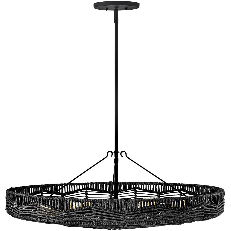 Ophelia 6 Light 30 inch Black Foyer Light Ceiling Light