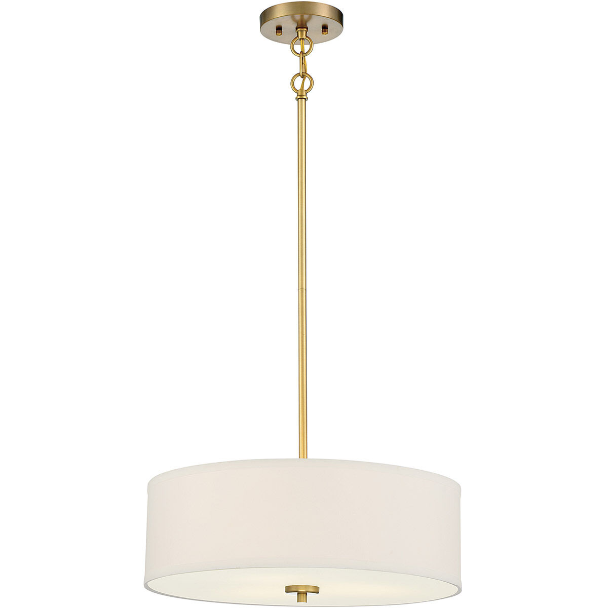 Modern 3 Light 18 inch Natural Brass Pendant Ceiling Light