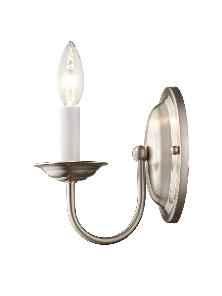 Home Basics 1 Light 4 inch Brushed Nickel Wall Sconce Wall Light