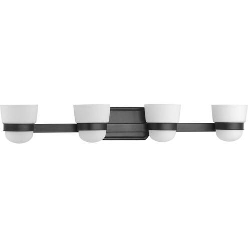 Index 4 Light 33 inch Matte Black Bath Vanity Wall Light