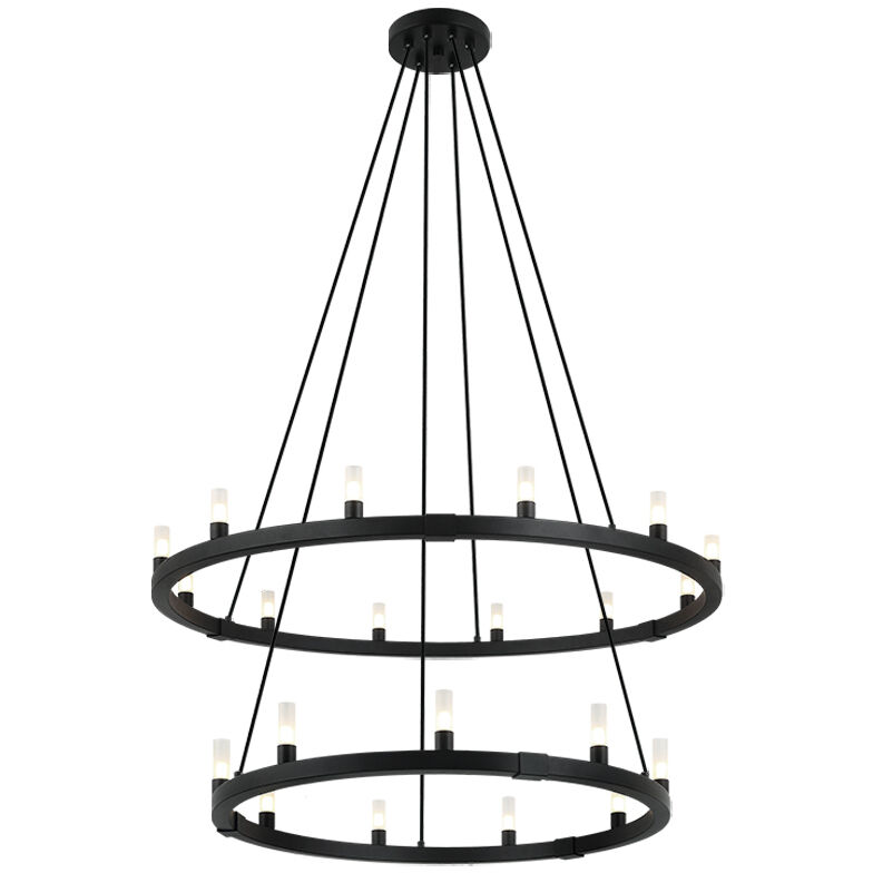 Cascadian 21 Light 39.38 inch Matte Black Chandelier Ceiling Light