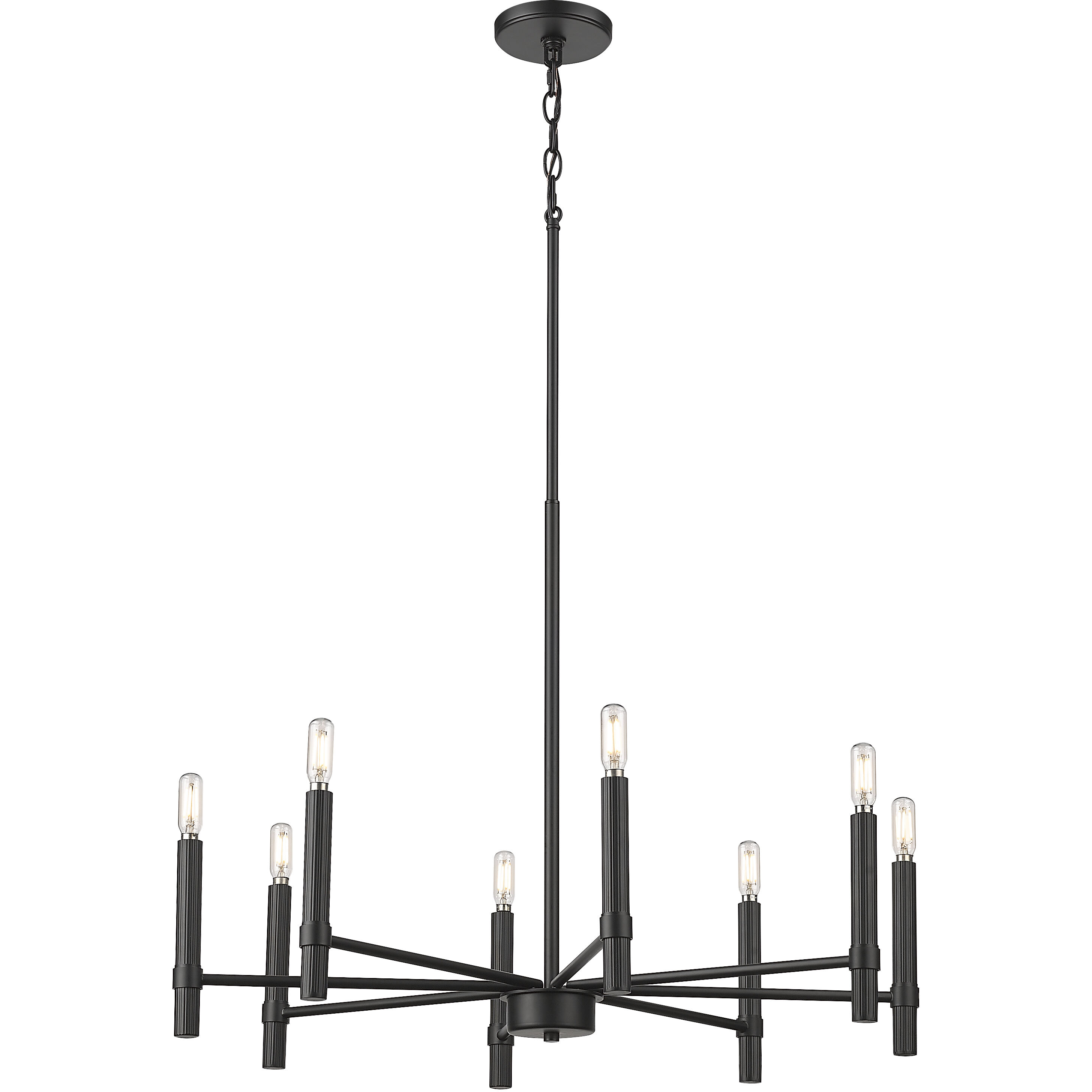 Skyva 8 Light 30.25 inch Matte Black Chandelier Ceiling Light