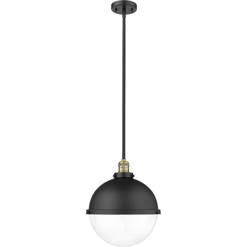 Franklin Restoration Hampden 1 Light 13 inch Matte Black Pendant Ceiling Light in Clear Glass