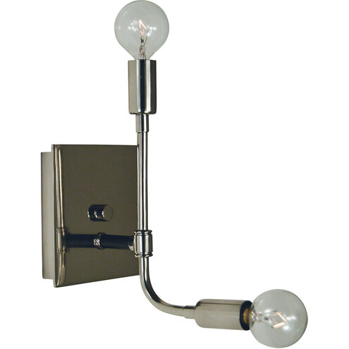 Fusion 2 Light 5 inch Polished Nickel with Matte Black Accents Sconce Wall Light
