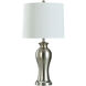 Cameron 30 inch 150.00 watt Brushed Silver/White Table Lamp Portable Light