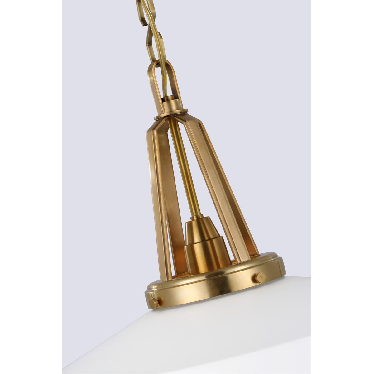 Chapman & Myers Layton LED 20 inch Antique-Burnished Brass Pendant Ceiling Light in Matte White