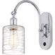 Ballston Cobbleskill LED 5.3 inch Polished Chrome Sconce Wall Light in Deco Swirl Glass