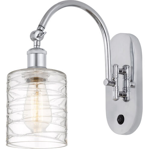 Ballston Cobbleskill LED 5.3 inch Polished Chrome Sconce Wall Light in Deco Swirl Glass