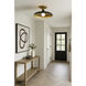 Quentin 1 Light 12 inch Matte Black and Aged Brass Semi Flush Mount Ceiling Light