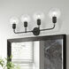 Downtown 4 Light 36 inch Black with Brushed Nickel Accents Vanity Sconce Wall Light, Large, Sphere