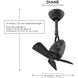 Atlas Diane 16 inch Brushed Nickel with Matte Black Wood Blades Ceiling Fan