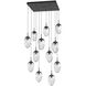 Meteo LED LED Matte Black Chandelier Ceiling Light, Square Multi-Port